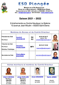 Voir la liste des dirigeants et moniteurs